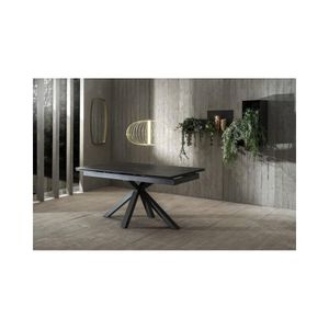 Rozkładany stół od 160 cm do 240 cm Nowoczesny blat ceramiczny na szkle hartowanym Portoro Rozkładany stół od 160 cm do 240 cm Nowoczesny blat ceramiczny na szkle hartowanym Portoro