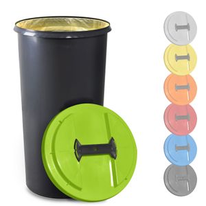 KUEFA BSC 60 Liter Müllsackständer, Mülleimer, Sammelbehälter mit Deckel und Befestigungsring für Gelben Sack (Hellgrün)