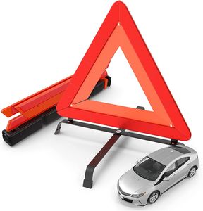 3x Warndreieck rot, Auto StvO 2023 EU - Kfz Zulassung, in Aufbewahrungsbox für Unfall & Pannen