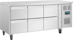Polar Serie U Gn-Kühltisch Mit 6 Schubladen 465L