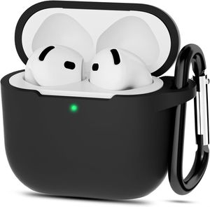 AVANA Hülle für Apple AirPods 4 Schutzhülle Silikon Cover Kopfhörer Slim Fit Case Tasche Schwarz