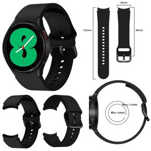 Für Samsung Galaxy Watch 4 40mm Uhr Kunststoff / Silikon Armband Ersatz Arm Band Schwarz