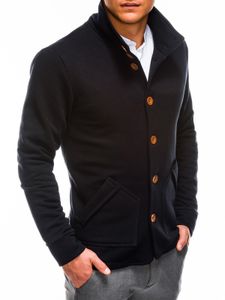 Ombre Clothing Herren Carmelo Button-Down Sweatshirt schwarz L