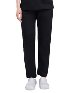 Damen Arbeitskleidung Pant High Waist Bottoms Plain Hose Solid Straight Arbeitshose Schwarz,Größe L