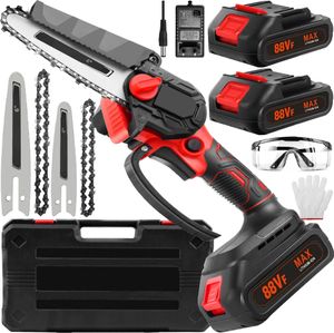 4/6" Zoll Akku-Kettensäge,Baumsäge,2in1 Handsäge mit 2 Batterien + Ladegerät, tragbare Mini Elektro Kettensäge, für Garten Holzschneiden 4/6" Zoll Akku-Kettensäge,Baumsäge,2in1 Handsäge mit 2 Batterien + Ladegerät, tragbare Mini Elektro Kettensäge, für Garten Holzschneiden