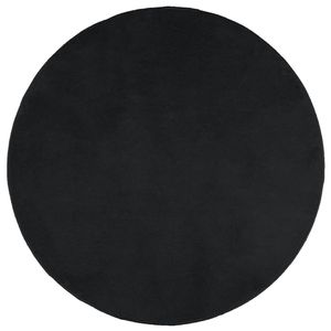 vidaXL Teppich OVIEDO Kurzflor Schwarz Ø 100 cm