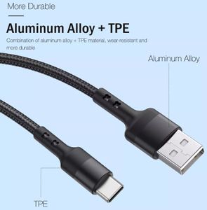 Nabíjecí kabel USB-A na USB-C 1,5 m - 60W rychlé nabíjení, opletený kabel, USB 3.1, QC - pro Samsung, Xiaomi, OPPO, Sony -není pro Apple/Nintendo Switch