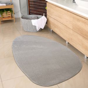 Ovaler Badezimmer Teppich – pflegleicht – in sand Größe - 60x100 cm Oval