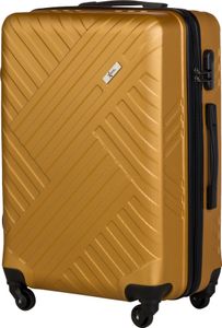 Xonic Design Reisekoffer - Hartschalen-Koffer mit 360° Leichtlauf-Rollen - hochwertiger Trolley mit Zahlenschloss in M-L-XL oder Set (Braun Gold L, mittel)