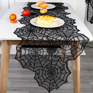 Tischläufer, Halloween Spinnennetz Tischlaeufer Tischdecke Startseite PKunsty Requisiten, Schwarz