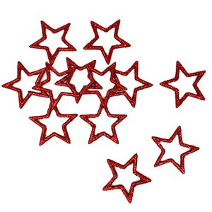 Oblique Unique 12 Sterne Glitzer Streudeko Stern Tischdeko Deko für Weihnachten Dekoration Weihnachtsdeko - rot