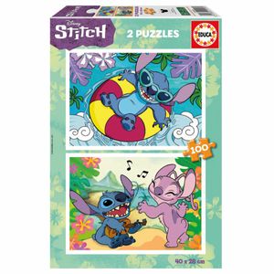 Educa - Disney Stitch - sada 2 detských puzzle so 100 dielikmi. Rozmery: 40 x 28 cm. Odporúčané pre deti od 6 rokov (19998) EDUCA