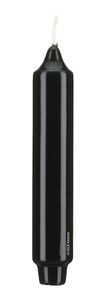Punchkerze mit Zapfenfuss Klarlack - hochglänzend schwarz 300 x 30mm, 6 Stück, gelackte Kerzen, exclusive besondere Kerzen