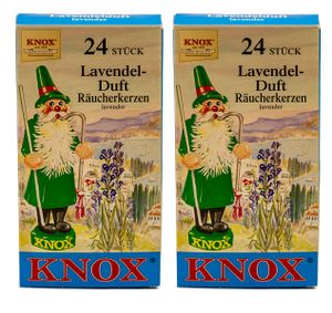 KNOX Räucherkerzen Lavendel 2er Set - Inhalt jeweils 24 Stück, Größe M (Standard)