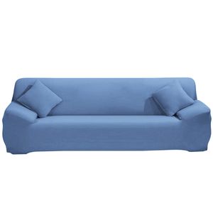 Stretch Sofabezug Couchbezug, 4 Sitzer Sofahussen Sofabezug Stretch elastische Sofahusse Sofa Abdeckung 235-300cm, Blau