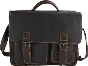 Greenburry Aktentasche Leder Schultasche XL Lehrertasche 39x33cm Tasche New Buffalo braun Damen Herren Schule Uni Arbeit