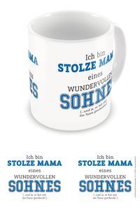 Fun - Tasse - Stolze Mutter eines Sohnes - Keramik Tasse - Größe Ø8,5 H9,5cm