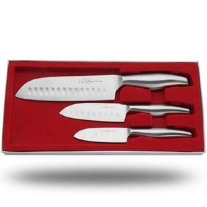 Asiatisches Design Messerset Edelstahl 3 Teilig | Asia Küchenmesser Kochmesser | Asiamesser Set 3 tlg