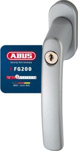 ABUS Abschließbarer Fenstergriff FG200 AB208 - Fensterknauf mit Druckzylinder, gleichschließend -  44258 - Silber