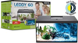 Akváriová sada Aquael LEDDY 60 BLACK D & N 54 l čierna
