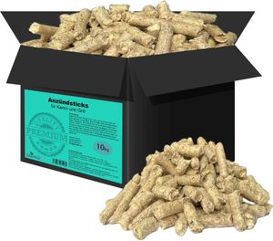 10kg Anzündsticks Kaminanzünder Holzwolle Grillanzünder Feueranzünder Presslinge