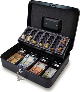30cm Schwarz Geldkassette mit Geldschein Klammern Münzkassette Geldkasse Schwarz MS-18898 30cm Schwarz Geldkassette mit Geldschein Klammern Münzkassette Geldkasse Schwarz MS-18898