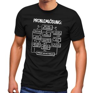 Herren T-Shirt mit Spruch Arbeit Job Problemlösung Grafik Aufdruck Fun-Shirt Spruch lustig Moonworks® schwarz XXL