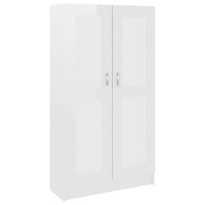 vidaXL Bücherschrank Hochglanz-Weiß 82,5x30,5x150 cm Holzwerkstoff