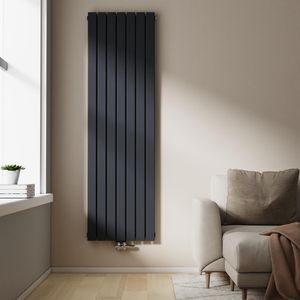 EMKE vertikální designové deskové otopné těleso 1800x540mm antracitové ploché dvouvrstvé středové připojení topení, 1949W