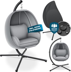 KESSER® Luxe Hängesessel mit Gestell + weicher Sitzkissen, Seitenpolsterung, Sitz- und Rückenkissen Hängekorb Indoor & Outdoor, Garten Schaukel Korb Hängestuhl Stabiler Standfuß, max. 150 kg KESSER® Luxe Hängesessel mit Gestell + weicher Sitzkissen, Seitenpolsterung, Sitz- und Rückenkissen Hängekorb Indoor & Outdoor, Garten Schaukel Korb Hängestuhl Stabiler Standfuß, max. 150 kg