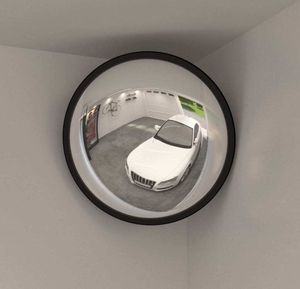 vidaXL Vypouklé zrcadlo uvnitř černé Ø40 cm Akryl