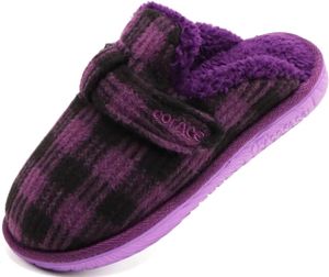 COFACE Fluffy Memory Foam Slippers - Purple and Black, veľkosť 35