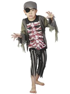Zombie Skelett Pirat Kinder Kostüm 4-6 Jahre