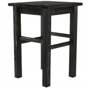 Dřevěná stolička KADAX, podnožka z přírodního nelakovaného borovicového dřeva (čtvercová černá)