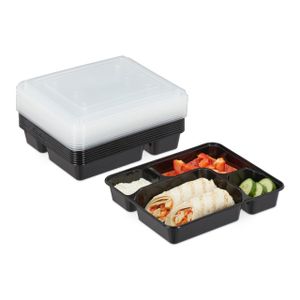 relaxdays 10er Set Meal Prep Boxen 4 Fächer