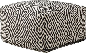 BELIANI Pouf Schwarz/Weiß Baumwolle 50 x 50 cm Quadrat Modern/Elegant BELIANI Pouf Schwarz/Weiß Baumwolle 50 x 50 cm Quadrat Modern/Elegant