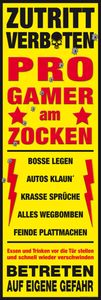 Progamer Pro-Gamer Tür-Poster am zocken