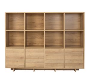 Furniture24 Hochschrank Noma N04 Wohnzimmerschrank Regalschrank Higboard Riviera Eiche