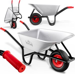 GARDEBRUK® Schubkarre 100 Liter bis 250kg Luftreifen mit Stahlfelge verzinkt Garten Bauschubkarre Gartenschubkarre
