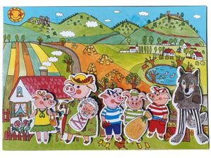 Tri prasiatka - rozprávka k divadlu - 6 bábok