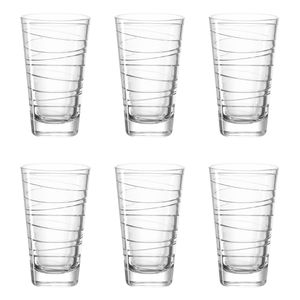 LEONARDO 019450 Vario Struttura Longdrinkbecher, Glas, 280 ml, klar (6 Stück)