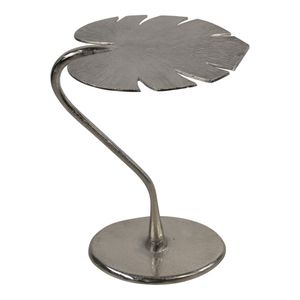 Beistelltisch Tisch Monstera Batt Blume silber Aluminium 43x36x58cm
