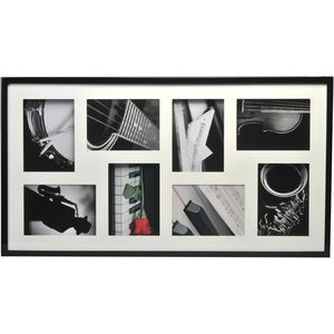 Henzo Fotorahmen - Piano Gallery - Collagerahmen für 8 Fotos - Fotogröße 13x18 cm - Schwarz