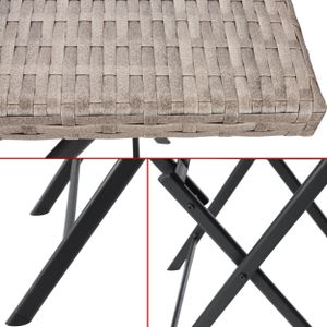 BRUBAKER Gartentisch Toskana - 58 x 58 cm Balkontisch wetterfest - Polyrattan Beistelltisch klappbar - Campingtisch eckig - Klapptisch für Balkon