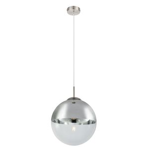 LED Hängelampe, Kugel, silber transparent, 30 cm, VARUS