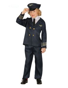 Pilot - Kostüm für Kinder Gr. 110 - 146, Größe:110/116