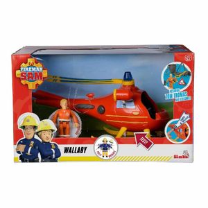 SIMBA Požárník Sam Vrtulník Wallaby s figurkou Tom Záchranář