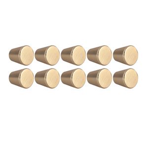 Natural Goods Berlin Möbelgriffe rund KEGEL, Möbelknöpfe mit ⌀25mm, Schrankknöpfe passend für 15-22mm Türstärken, Griffe für Küchenschränke, Kommoden, Sideboard etc., Gold (gebürstet), 10 Stück