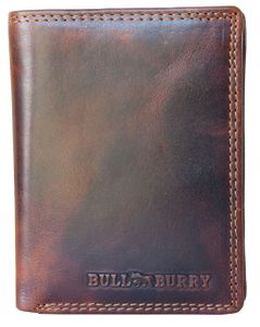 Pánska hnedá glazovaná odolná peňaženka z pravej kože Bull Burry s RFID (Ochrana osobných údajov)