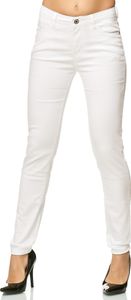 Elara Damen Stretch Hose Skinny Jeans Elastisch G09-1 White 52 (6XL)
